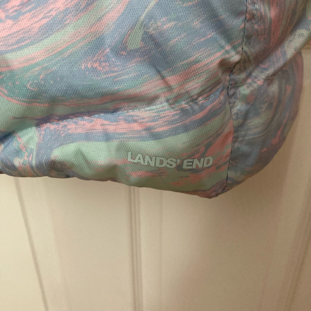 Lands' End Kids Pastel Swirl Puffer Jacket Sz 10/12 - Picture 5 of 5